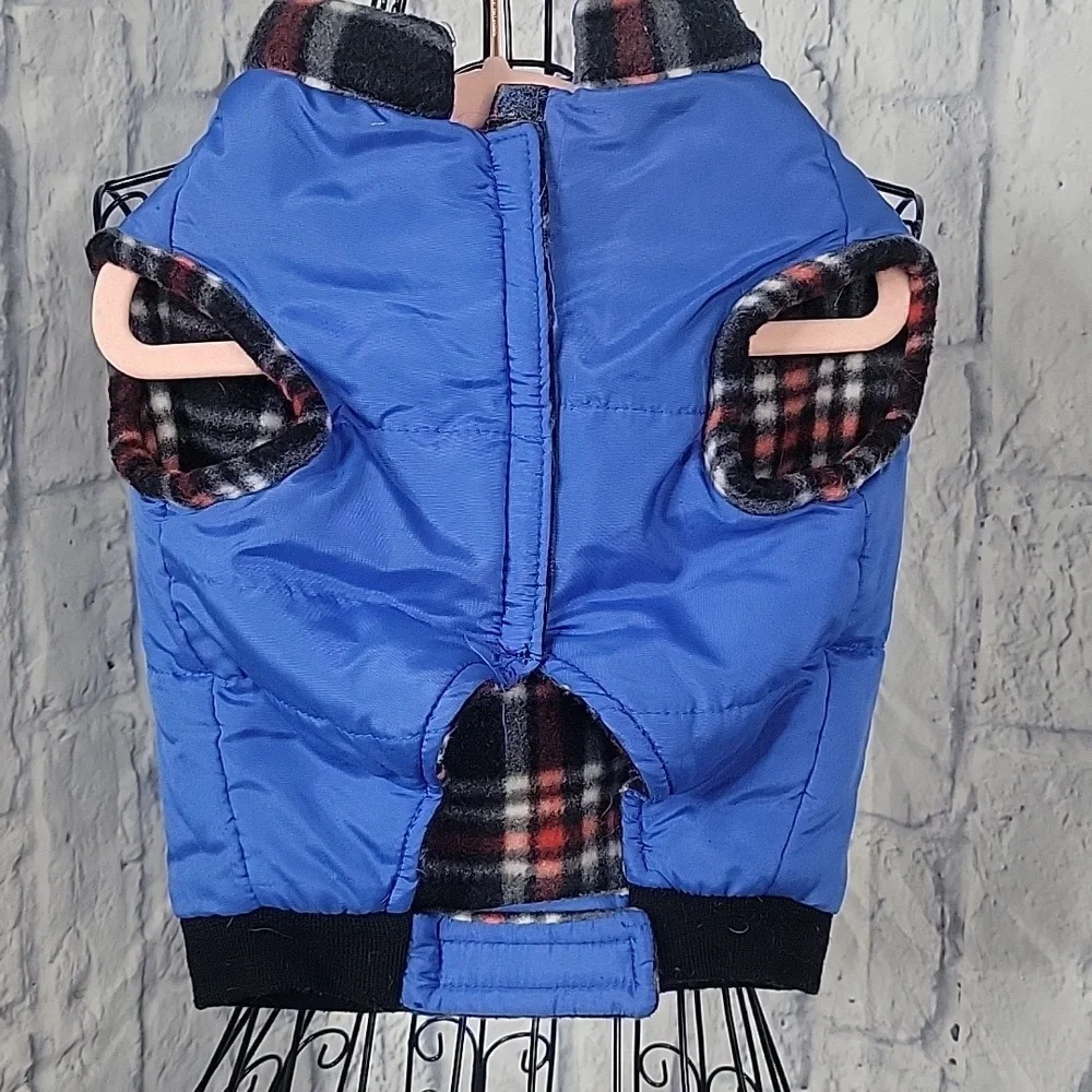 Blue‎ Nylon Stud Dog Velcro Vest Jacket 12.5X14 inches
